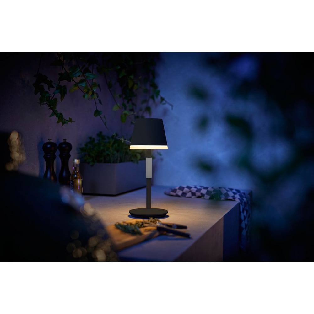 Lampa portabila smart PHILIPS HUE Go 8719514404595, Bluetooth, lumina RGB, 6.2W, negru