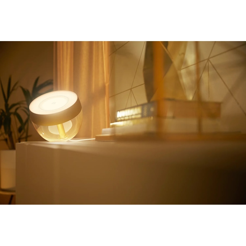 Veioza LED PHILIPS HUE Iris, 8.2W, 570lm, Wi-Fi, lumina RGB, auriu
