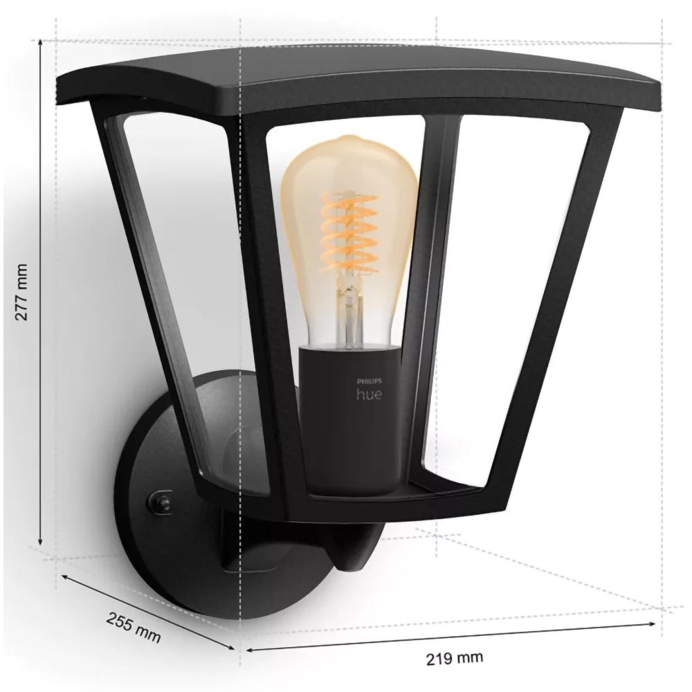 Aplica de exterior LED PHILIPS HUE 8719514388512, 7W, 550lm, IP44, negru