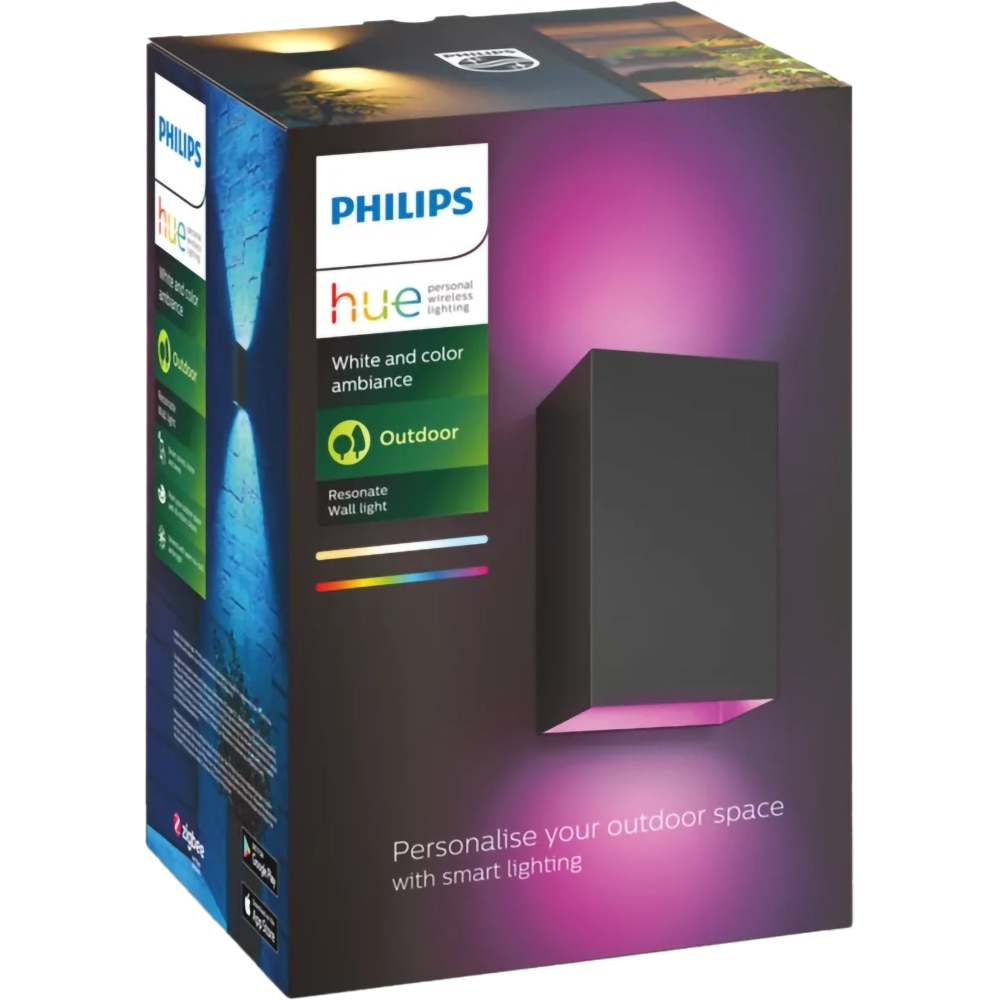 Aplica LED PHILIPS HUE 8718696174388, 15.8W, 1180lm, IP44, negru