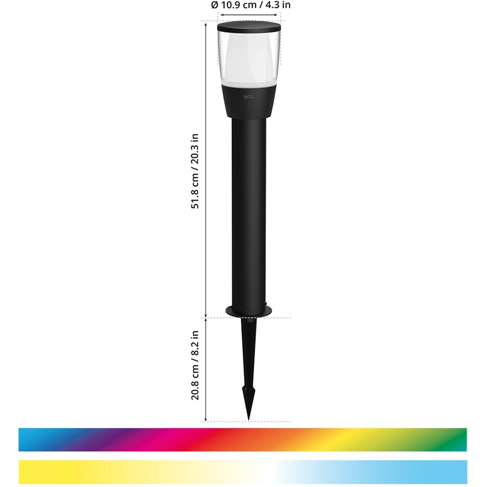 Extensie stalp iluminat smart WIZ Connected, 3.6W, 400lm, IP65, negru