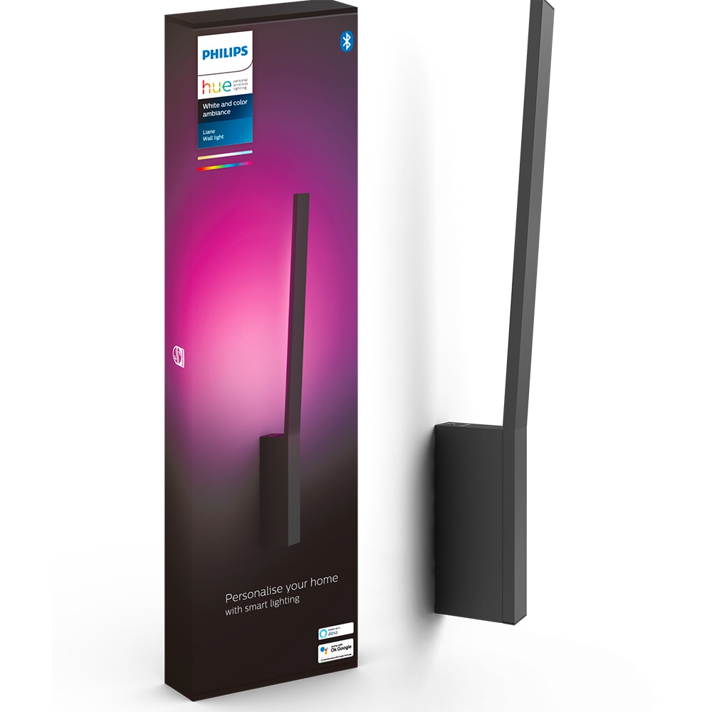 Aplica LED Smart PHILIPS Hue Liane, 12.2W, 850lm, Wi-Fi, negru mat