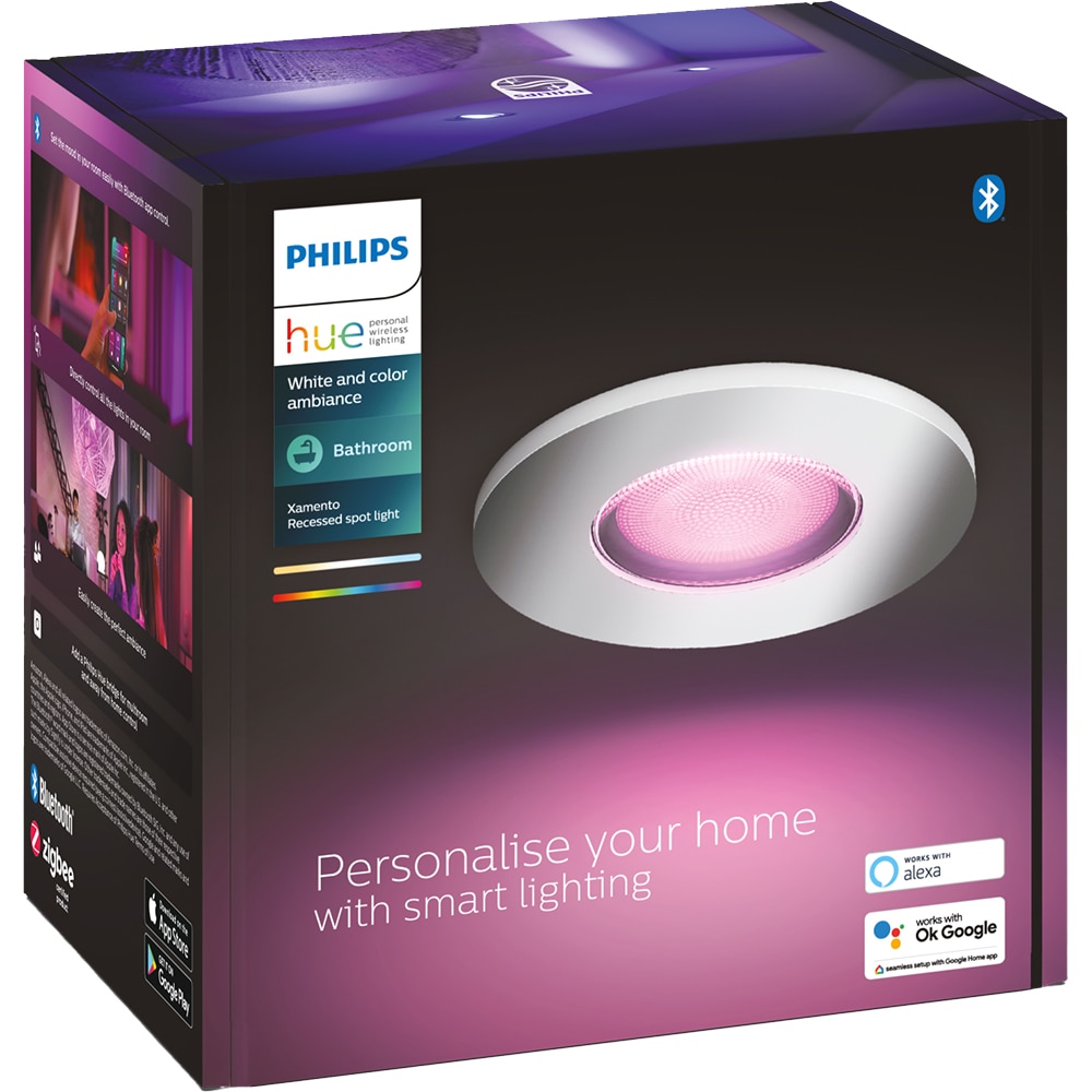 Spot LED Smart PHILIPS Hue Xamento, 5.7W, 350lm, Wi-Fi, alb