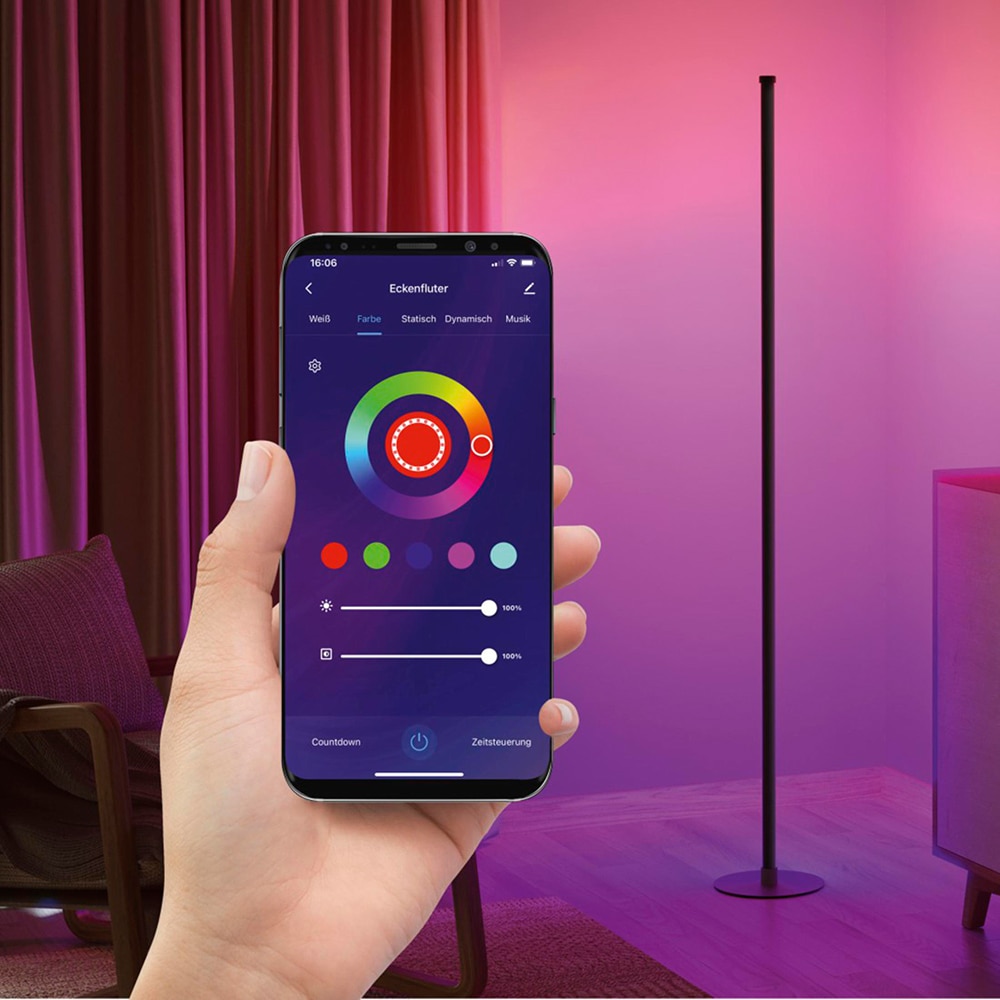 Lampa de podea HAMA 00176631, 8W, 360lm, Wi-Fi, alb
