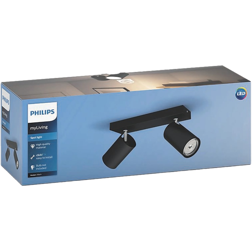 Spot PHILIPS myLiving Kosipo 8718696164907, 2 x 5.5W, negru 