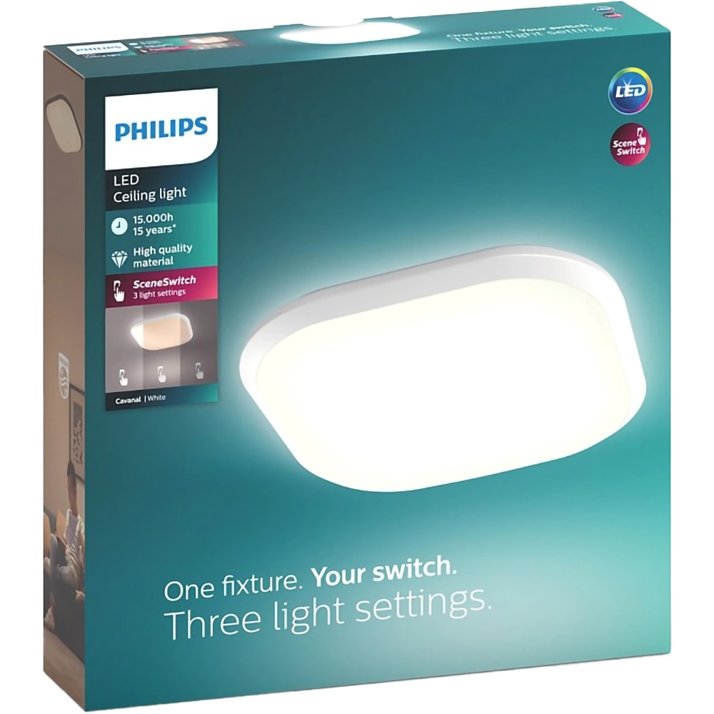 Plafoniera LED PHILIPS Cavanal 8718696169308, 18W, 1800lm, lumina calda, alb