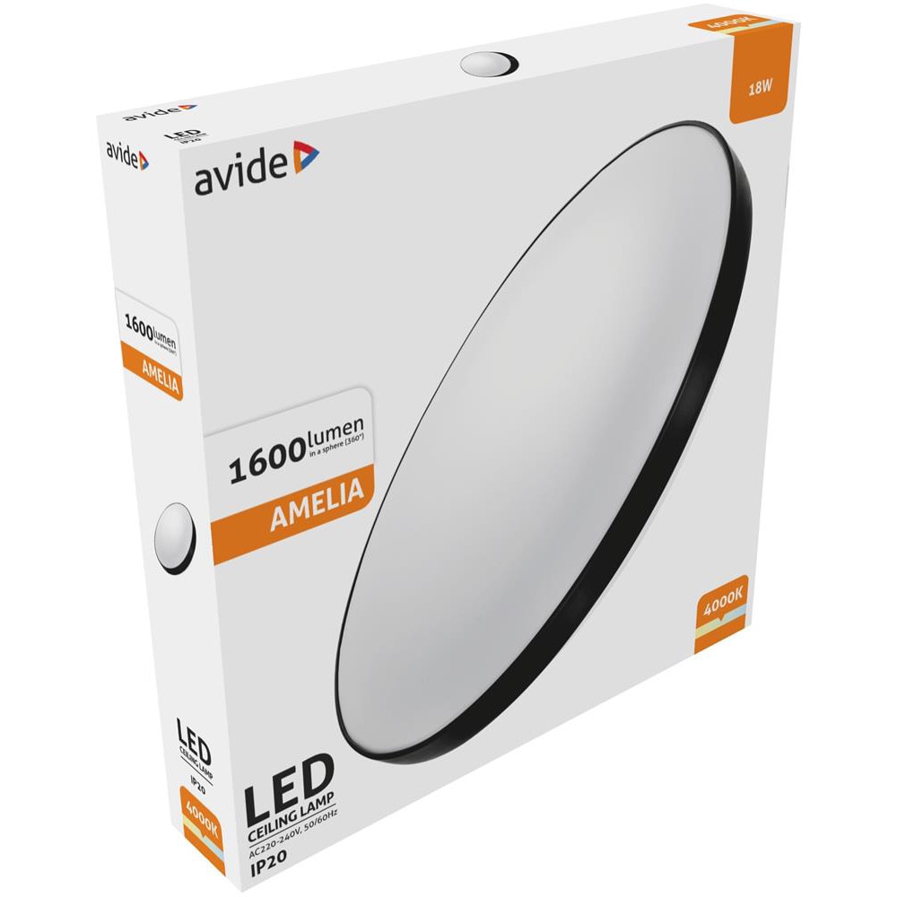 Plafoniera LED AVIDE Amelia, 18W, 1600lm, IP20, alb