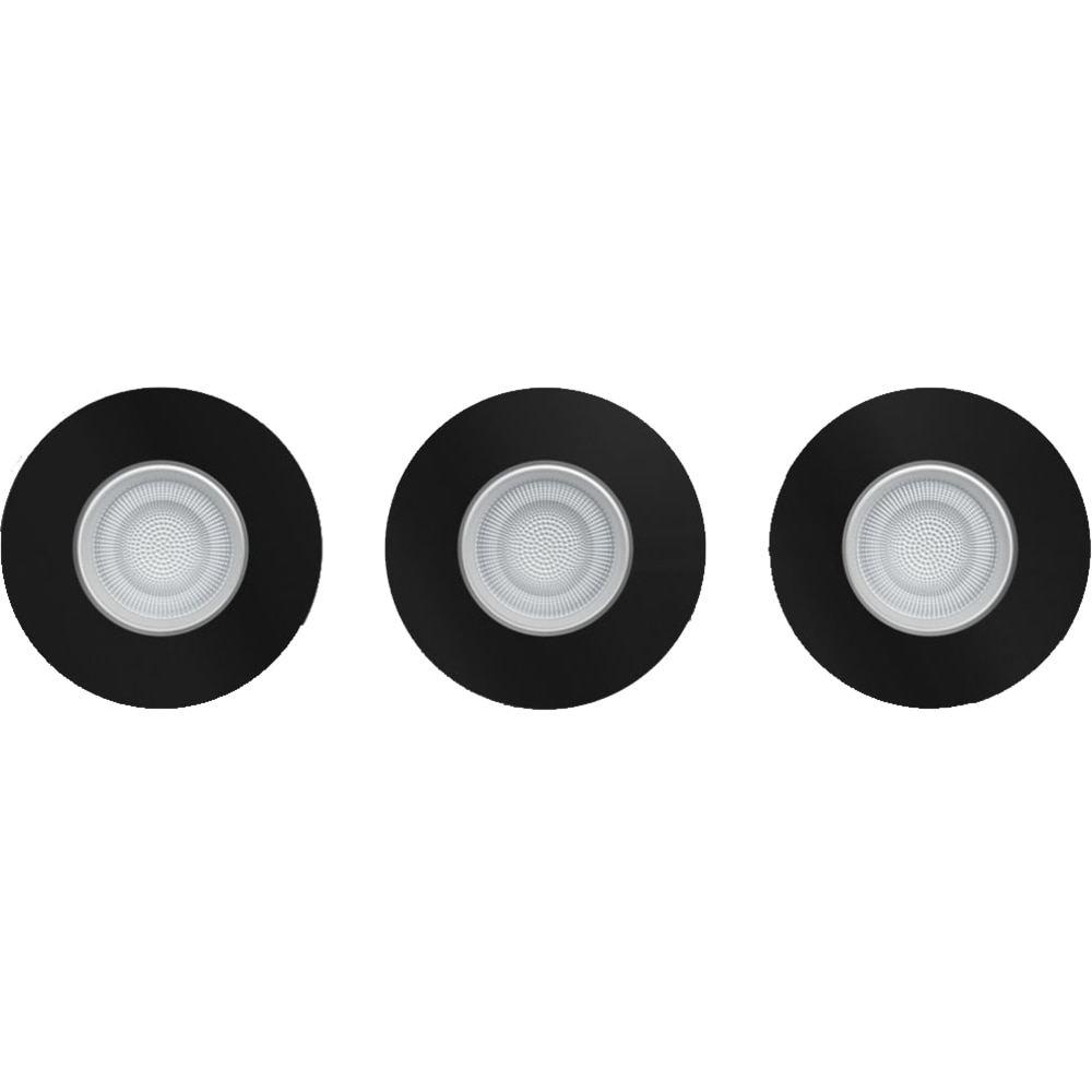 Set 3 spoturi LED smart PHILIPS HUE Xamento 8719514452190, 5.7W, 1050lm, IP44, RGB, negru