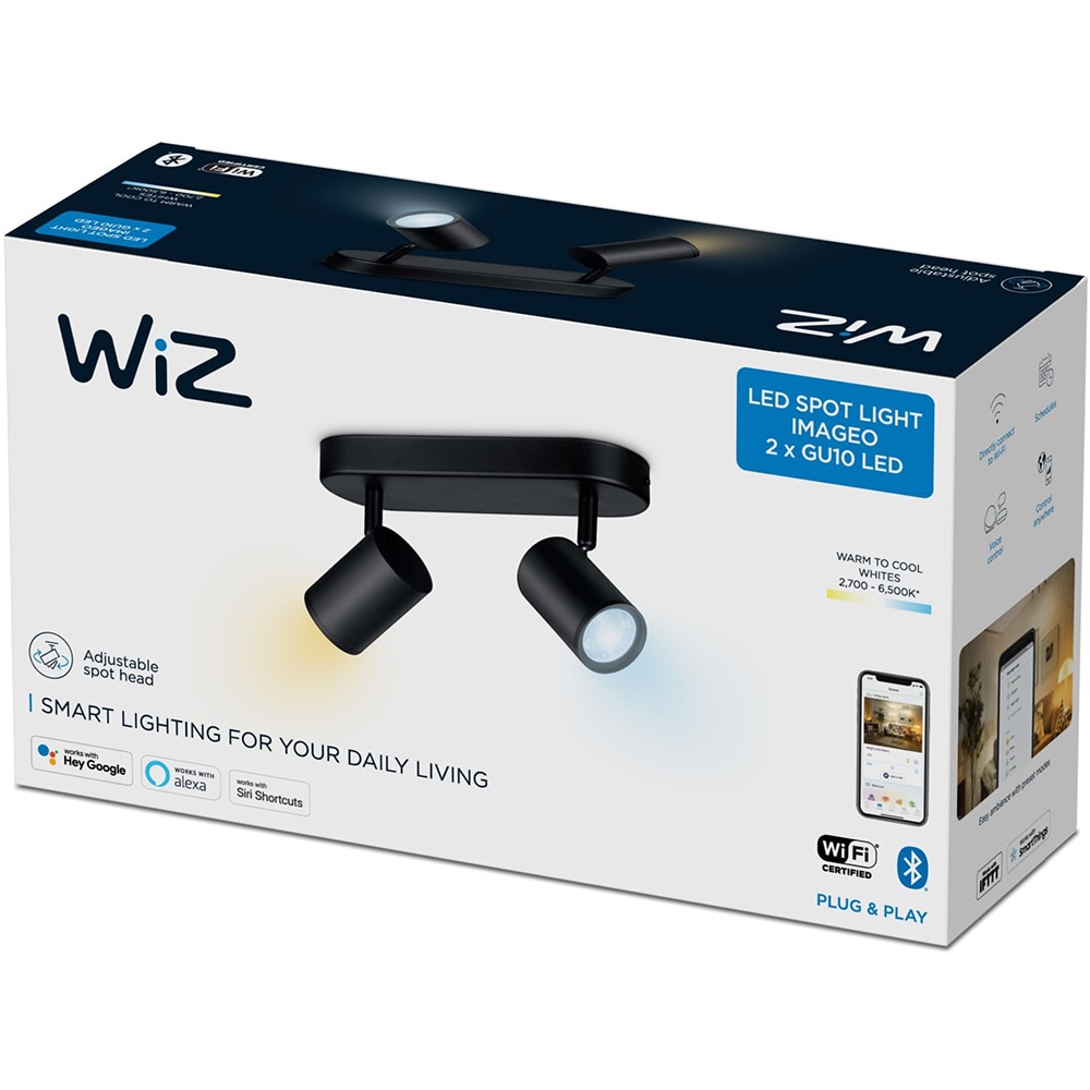 Spot LED WIZ 8719514551831, 5W, 690lm, Wi-Fi, Negru