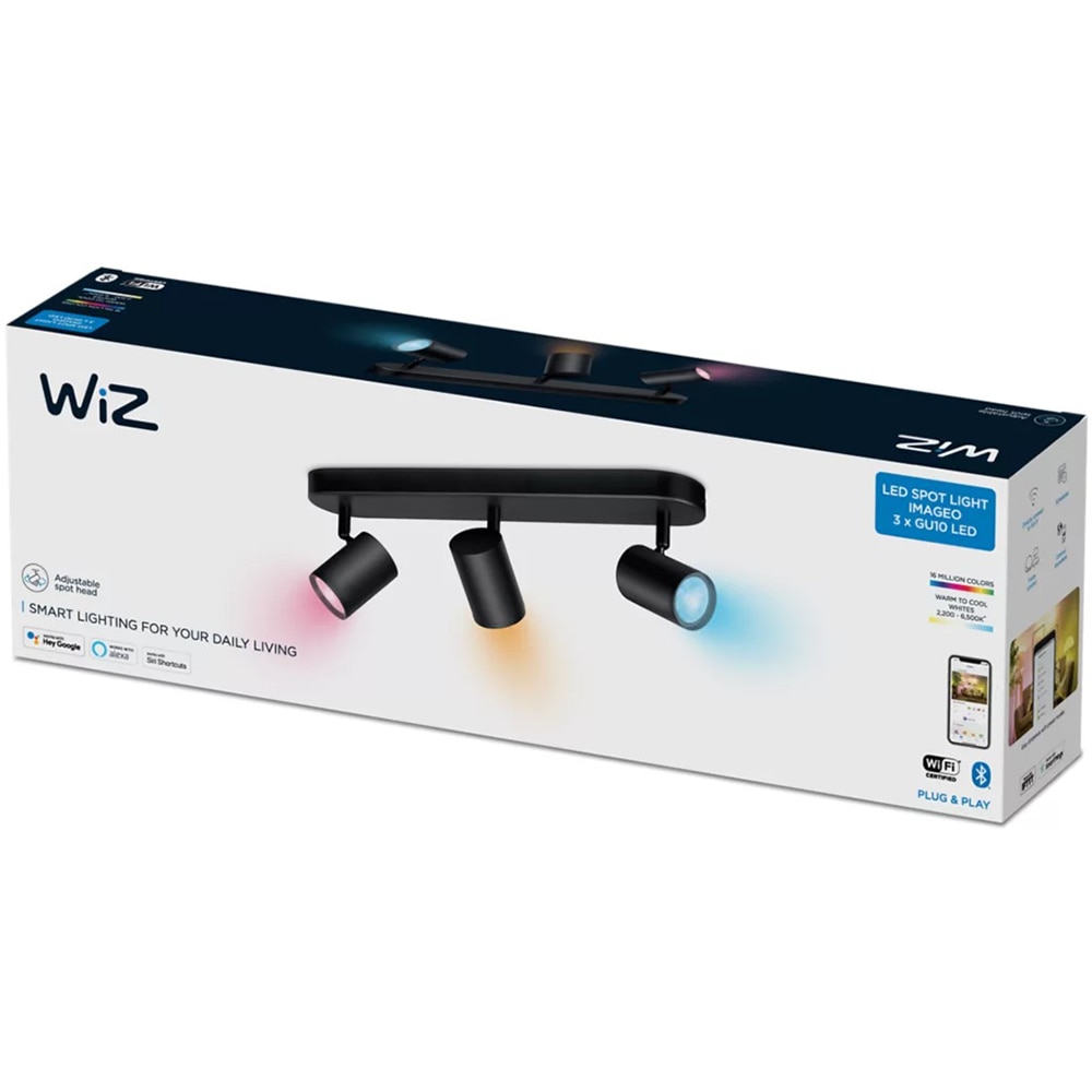 Spot LED WIZ 8719514551978, 5W, 1035lm, Wi-Fi, Negru