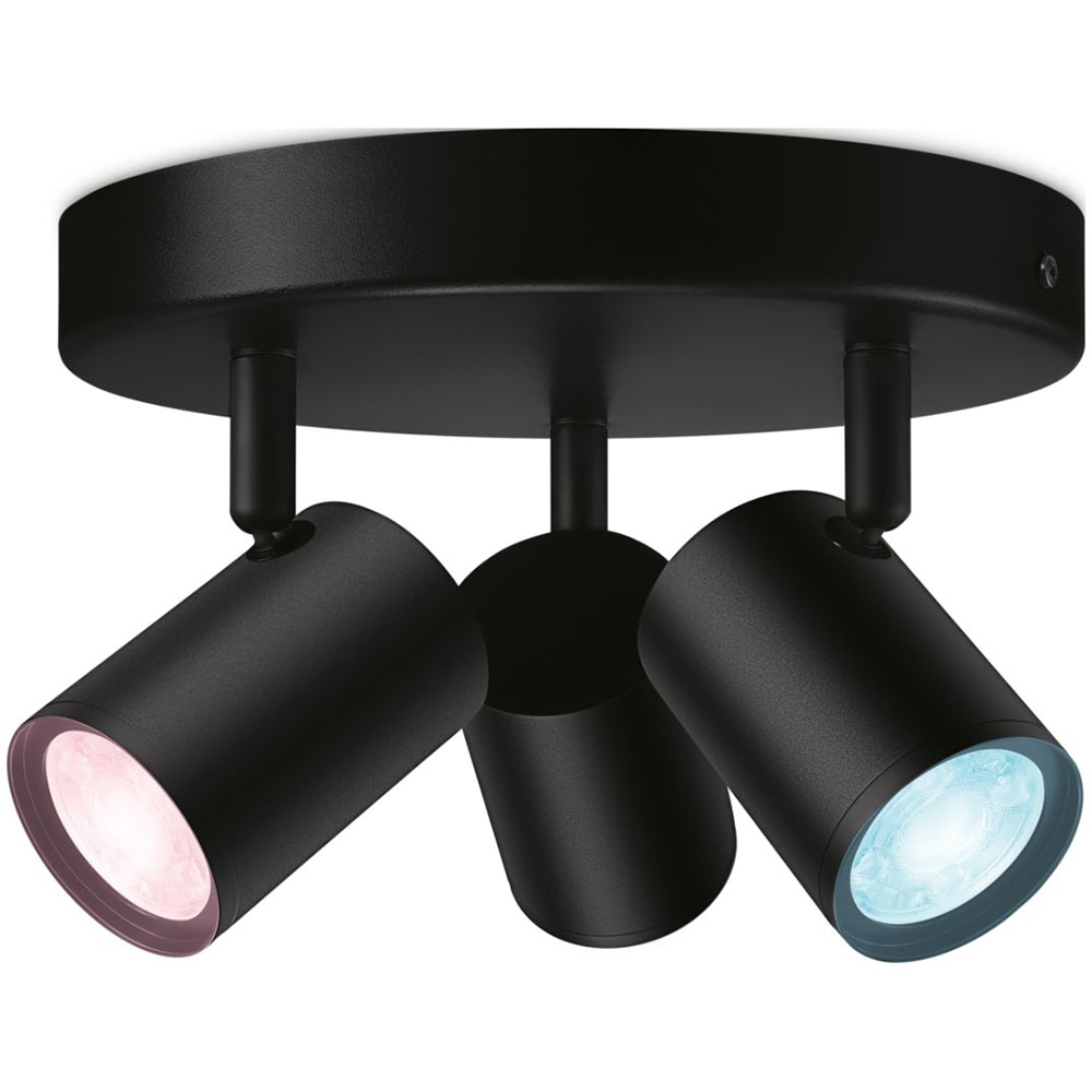 Plafoniera LED WIZ Imageo, 3x5W, 1035lm, Wi-Fi, RGB, negru