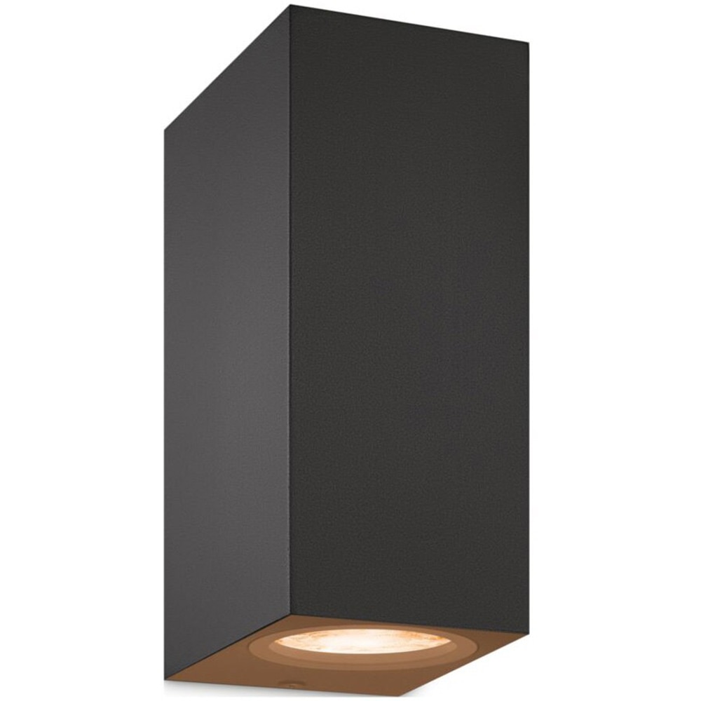 Aplica LED perete WIZ Up&Down Spots, 2x5W, 690lm, lumina variabila, Wi-Fi, Compatibil Alexa, Google Assistant, negru