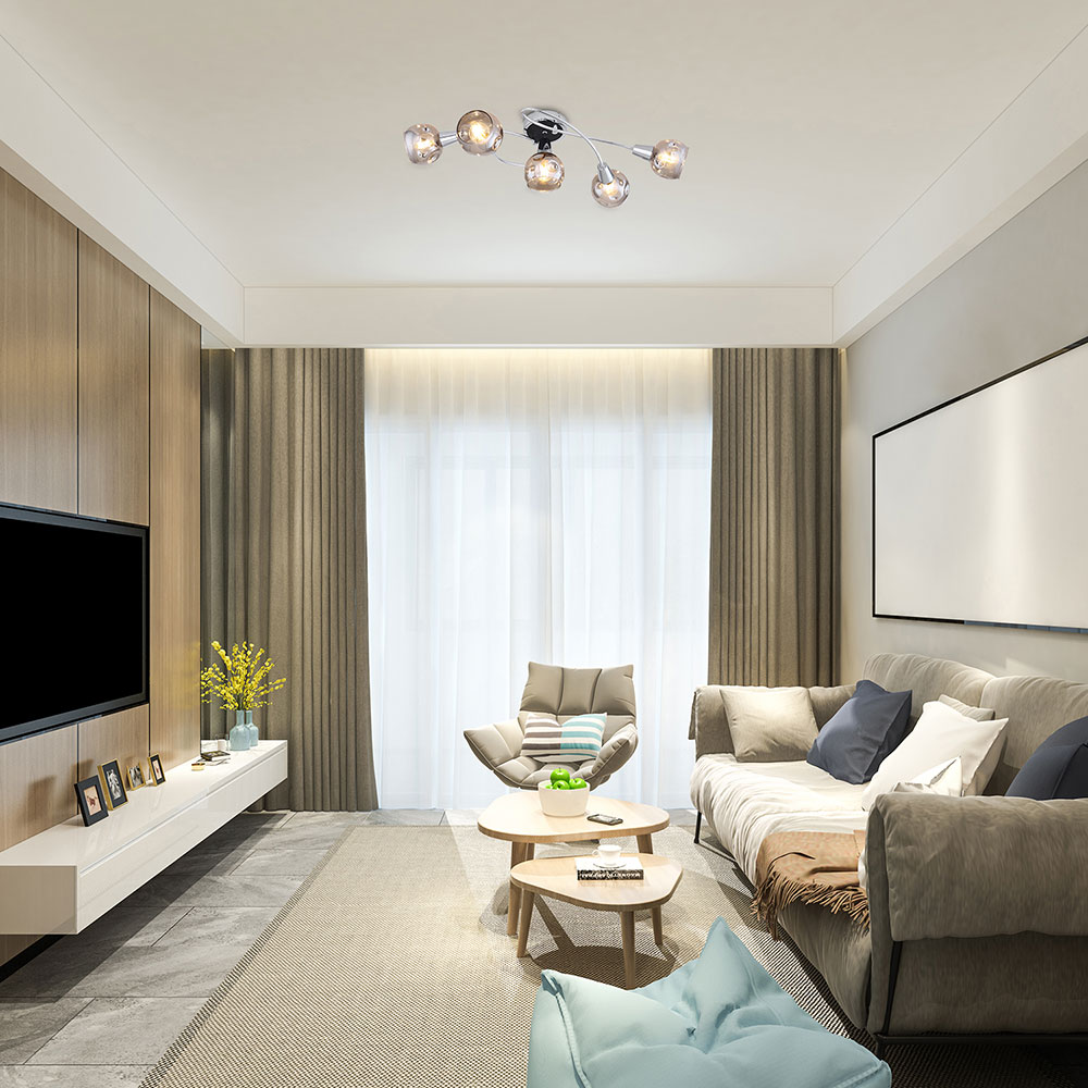 Plafoniera RABALUX Tamara, 40W, E14, IP20, Argintiu