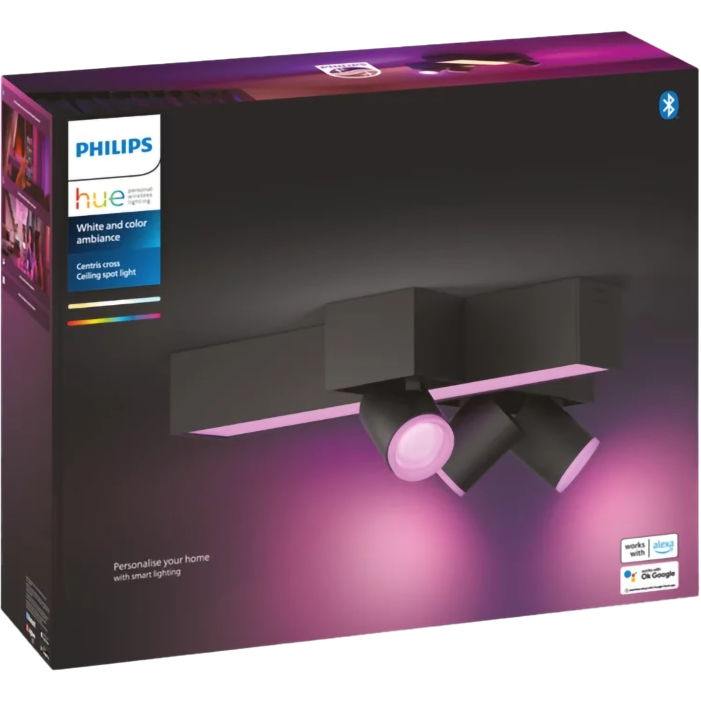 Plafoniera LED RGB PHILIPS HUE 8718696176023, 25W, 2810lm, Wi-Fi, Negru
