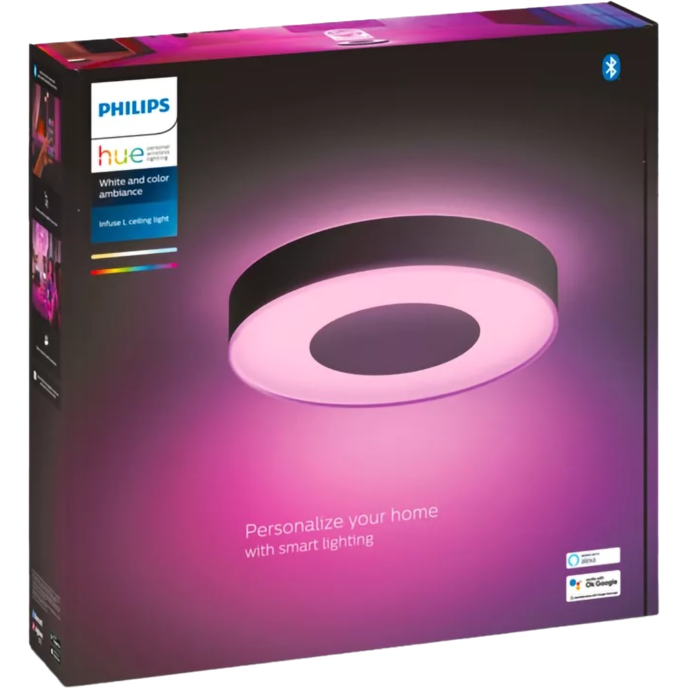 Plafoniera LED PHILIPS HUE 8718696176528, 52.5W, 3700lm, Wi-Fi, Negru