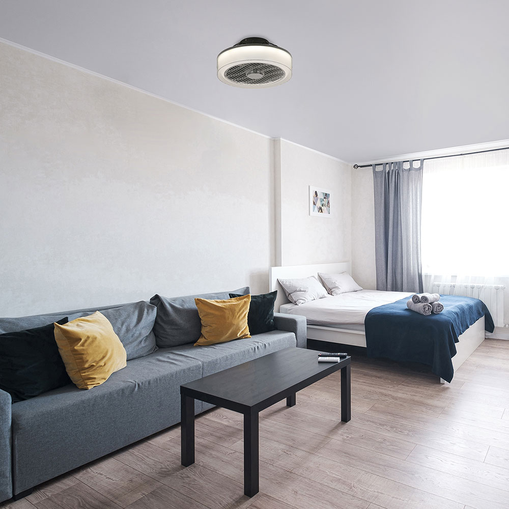 Plafoniera cu ventilator RABALUX Dalfon, 30W, LED, IP20, telecomanda, Gri