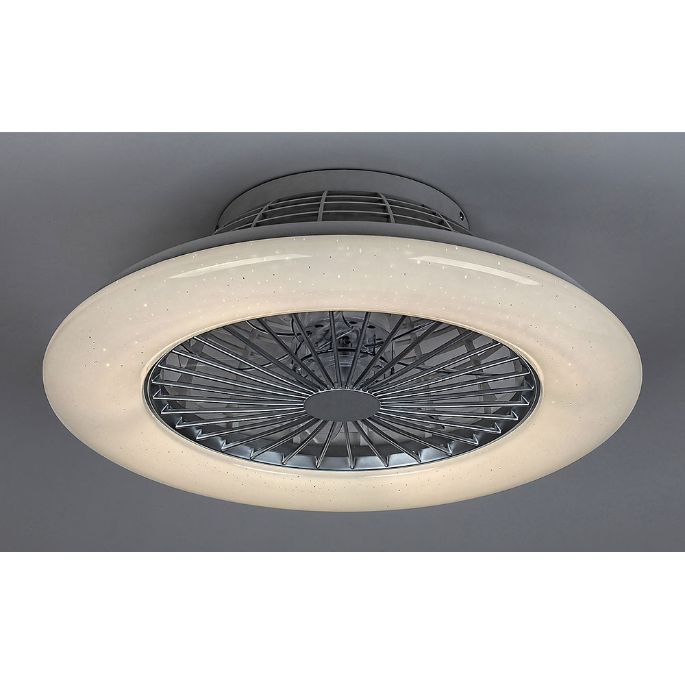 Plafoniera cu ventilator RABALUX Dalfon, 30W, LED, IP20, telecomanda, Argintiu