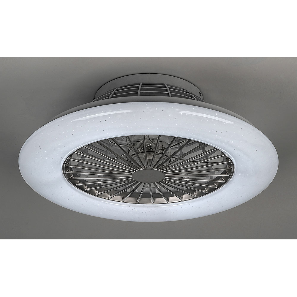 Plafoniera cu ventilator RABALUX Dalfon, 30W, LED, IP20, telecomanda, Argintiu