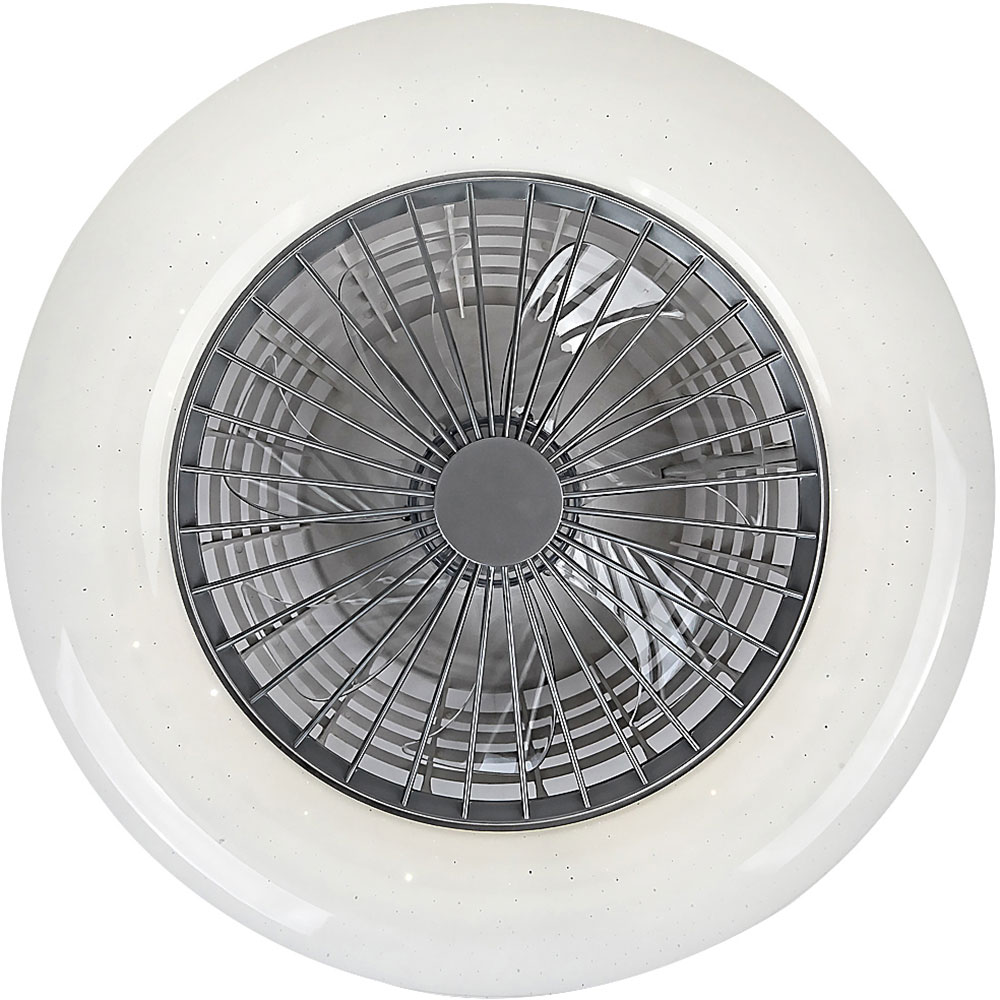 Plafoniera cu ventilator RABALUX Dalfon, 30W, LED, IP20, telecomanda, Argintiu