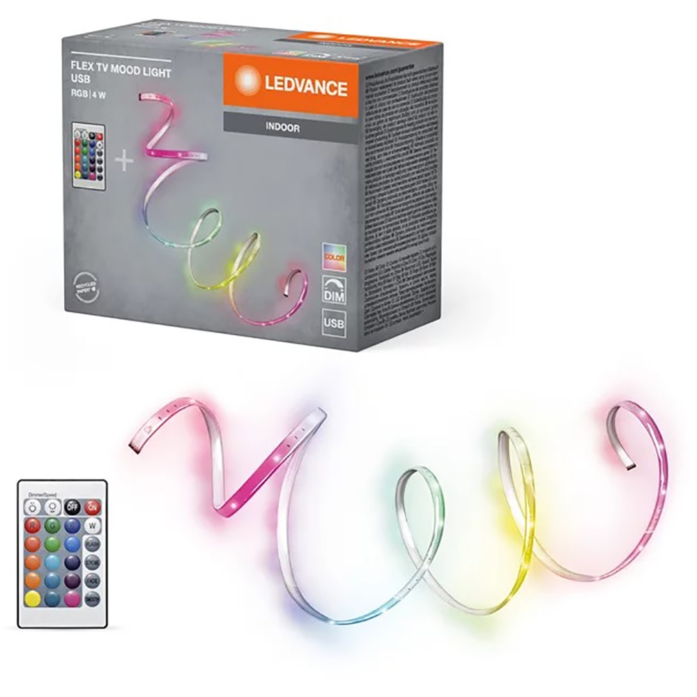 Banda LED Smart LEDVANCE FLEX TV Mood light, 4W, RGB, USB-A, 1.5m
