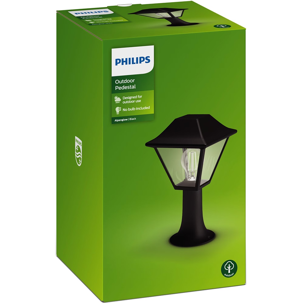 Stalp pentru iluminat exterior PHILIPS Alpenglow, E27, 60W, negru