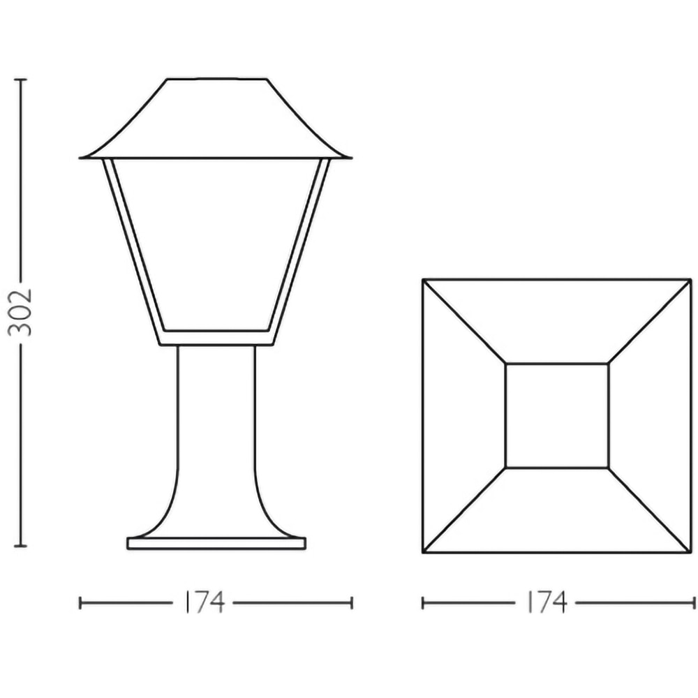 Stalp pentru iluminat exterior PHILIPS Alpenglow, E27, 60W, negru