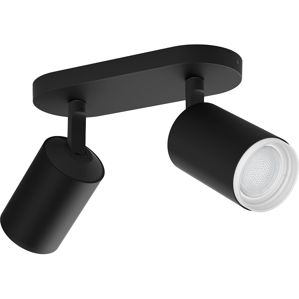 Spot LED Smart PHILIPS Hue Fugato, 2x5.7W, 2x350lm, Wi-Fi, negru