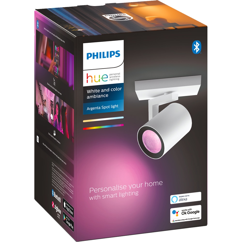 Spot LED Smart PHILIPS Hue Argenta, 5.7W, 350lm, Wi-Fi, alb