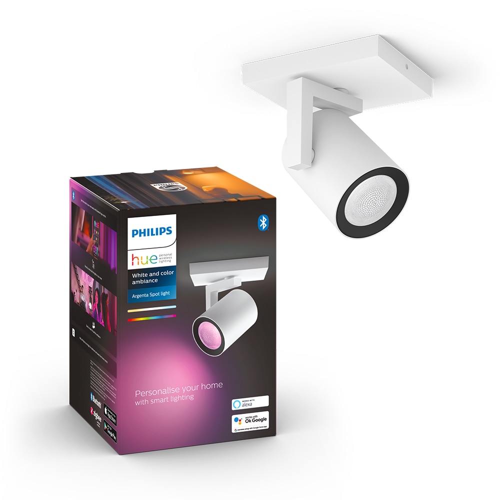 Spot LED Smart PHILIPS Hue Argenta, 5.7W, 350lm, Wi-Fi, alb
