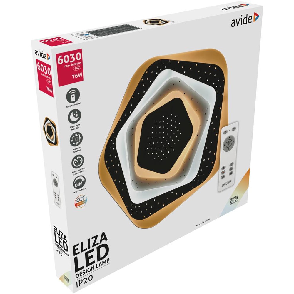 Plafoniera LED AVIDE Eliza, 76W, 6030lm, IP20, alb