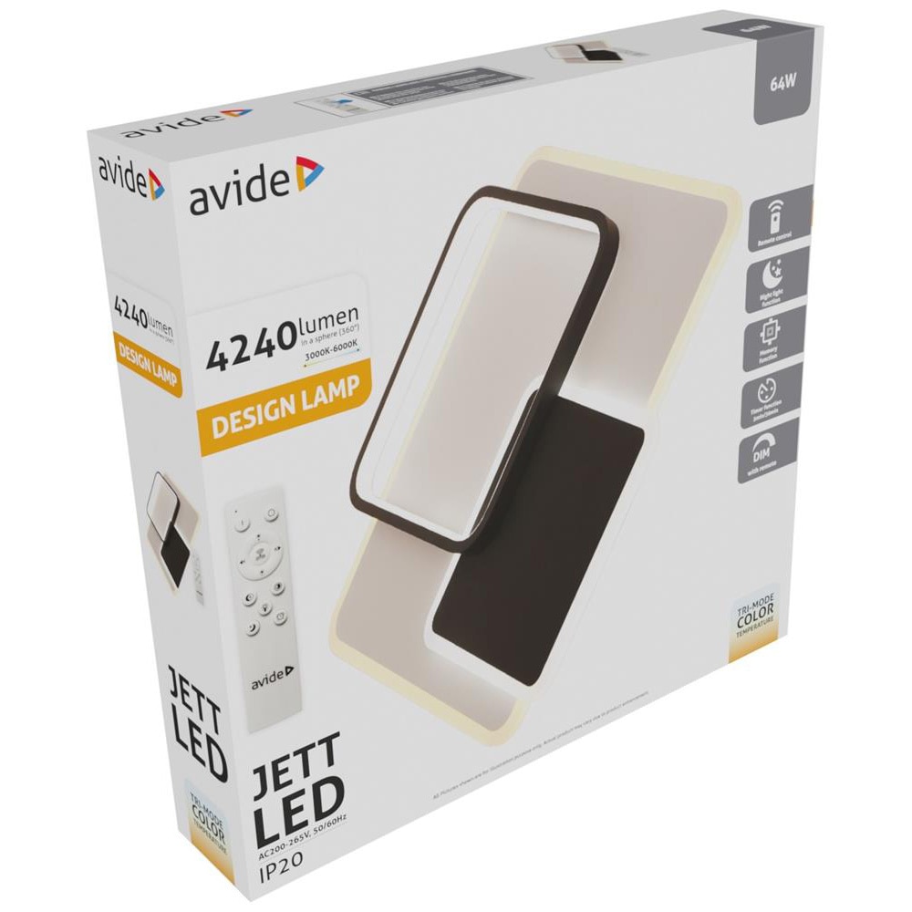 Plafoniera LED AVIDE Jett, 64W, 4240lm, IP20, alb