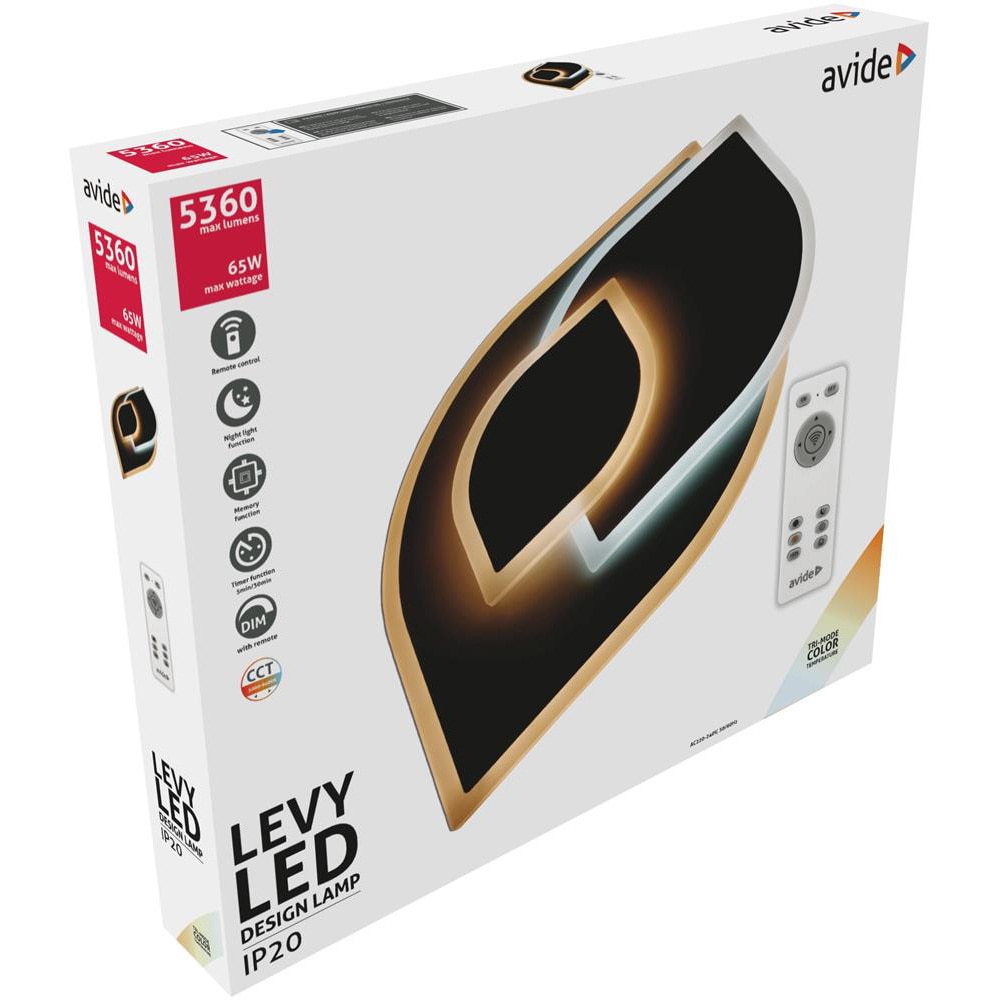 Plafoniera LED AVIDE Levy, 65W, 5360lm, IP20, alb
