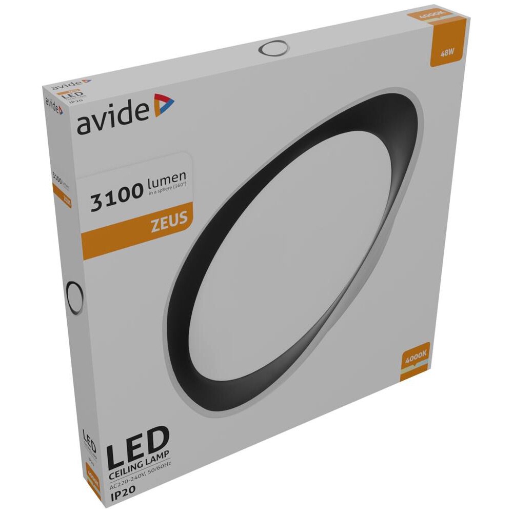 Plafoniera LED AVIDE Avide, 48W, 3000lm, IP20, alb