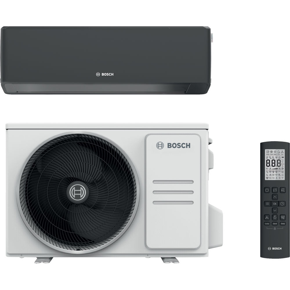 Aer conditionat BOSCH Climate 7000I, 9000 BTU, A+++/A+++, Inverter, Functie Incalzire, Wi-Fi, negru