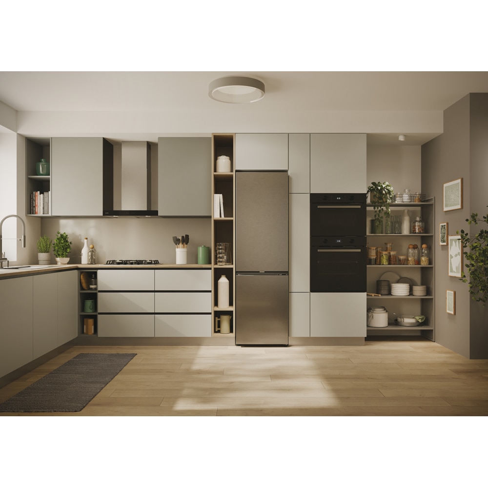 Combina frigorifica CANDY CNCQ2T518EX, No Frost, 279 l, H 182 cm, Clasa E, inox