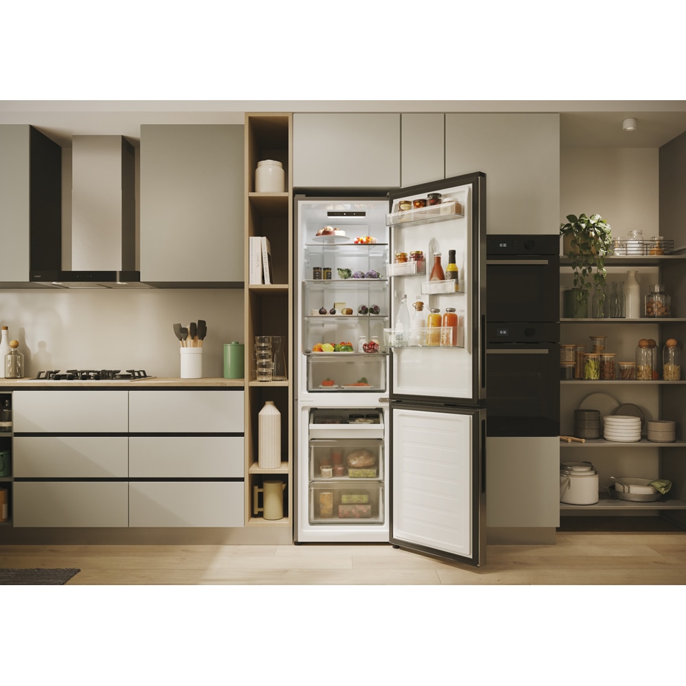 Combina frigorifica CANDY CNCQ2T518EX, No Frost, 279 l, H 182 cm, Clasa E, inox