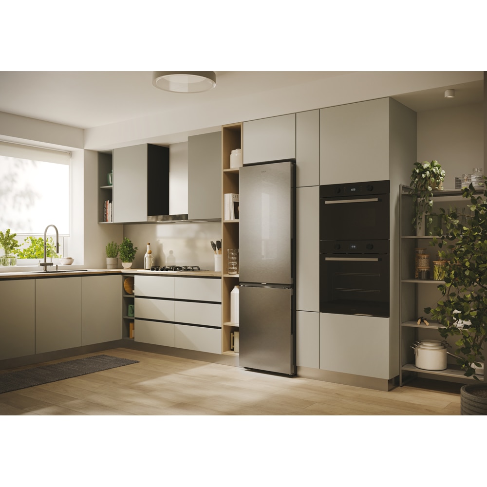 Combina frigorifica CANDY CNCQ2T518EX, No Frost, 279 l, H 182 cm, Clasa E, inox