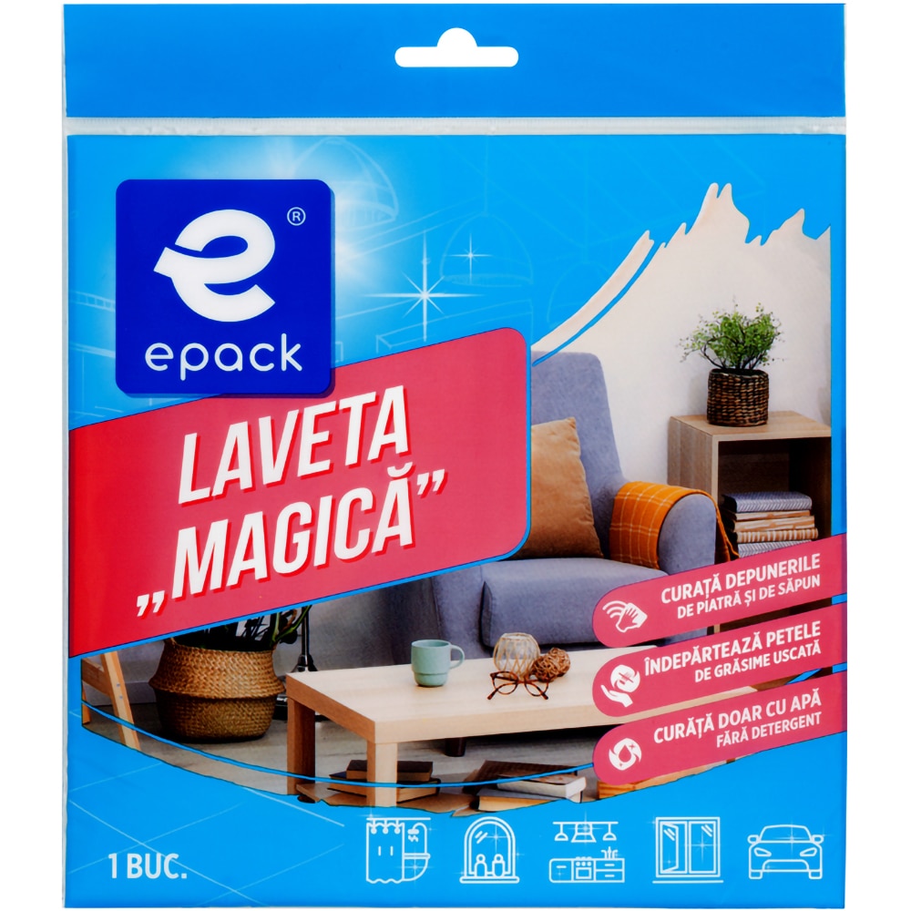 Laveta microfibra EPACK, 38 x 40 cm, 1 bucata