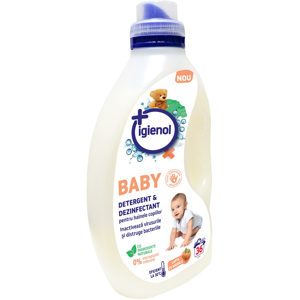 Detergent lichid IGIENOL Baby Lapte de migdale, 1.8 l, 36 spalari
