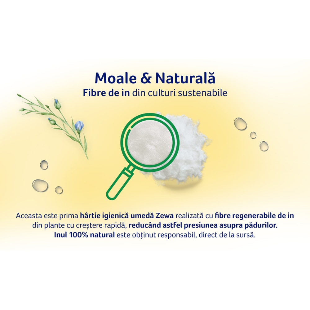 Hartie igienica umeda ZEWA Almond, 2 pachete, 80 bucati