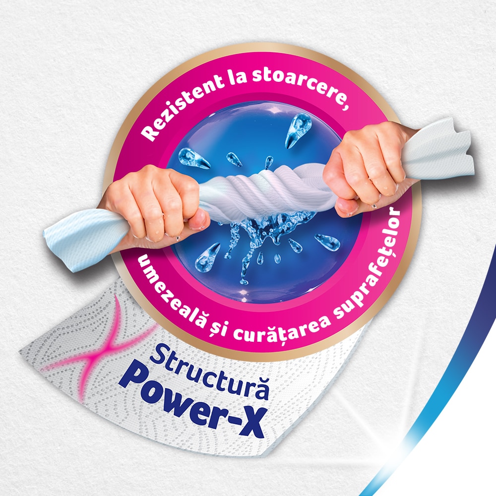 Prosoape de hartie ZEWA Wisch&Weg Design, 2 straturi, 4 role, 288 foi