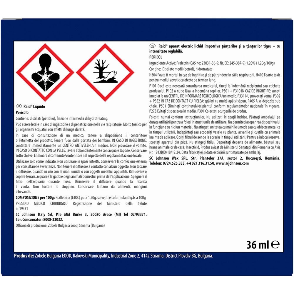 Aparat electric anti-tantari RAID Liquid Dual Air, 60 nopti, 21 ml