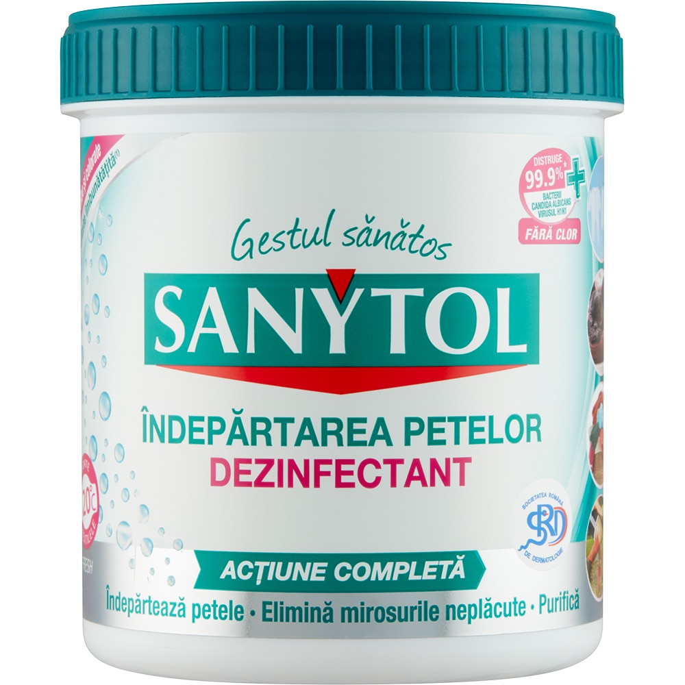 Dezinfectant pudra antipete SANYTOL, Rufe colorate si albe, 450g