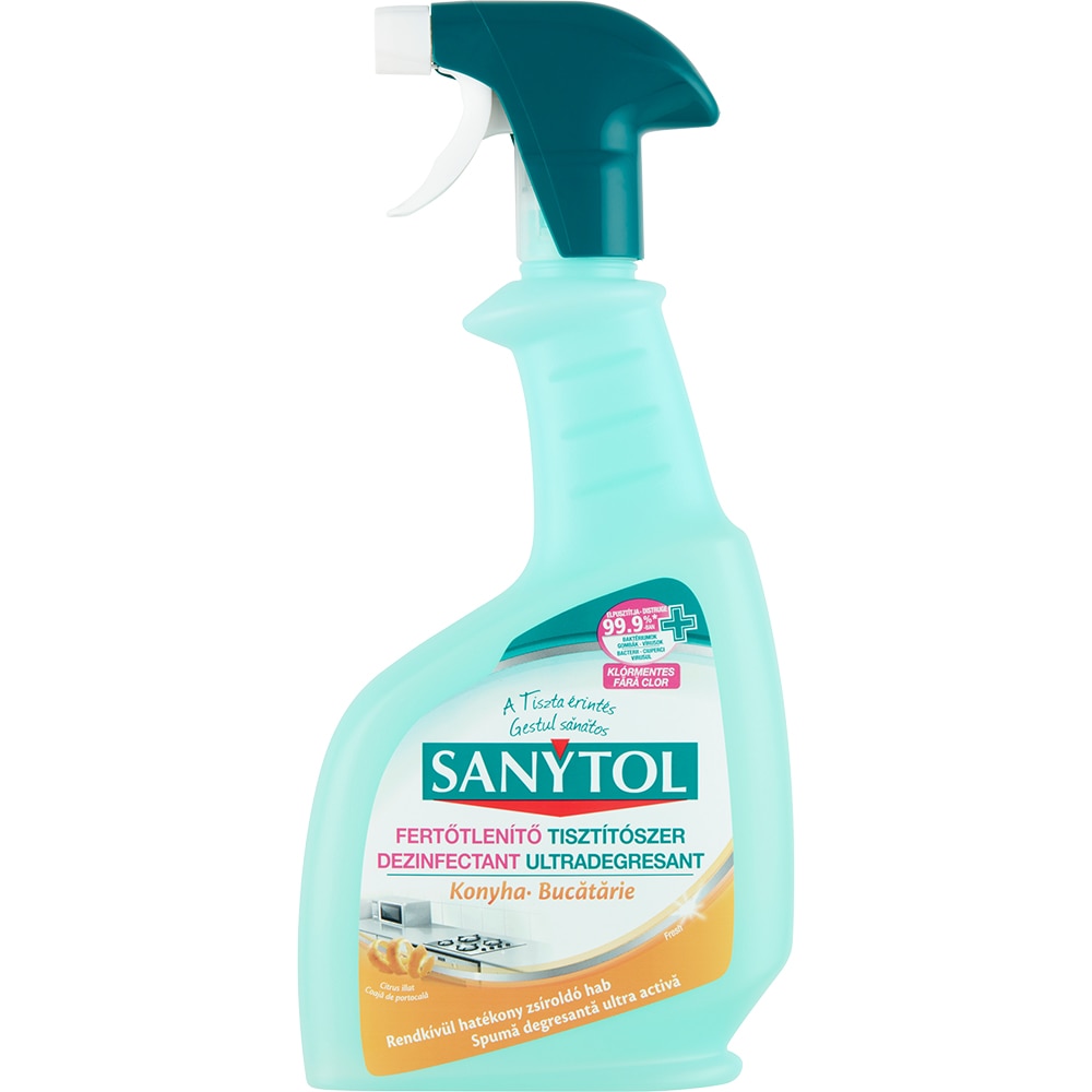 Dezinfectant ultradegresant SANYTOL Coaja de portocala, Bucatarie, 500ml