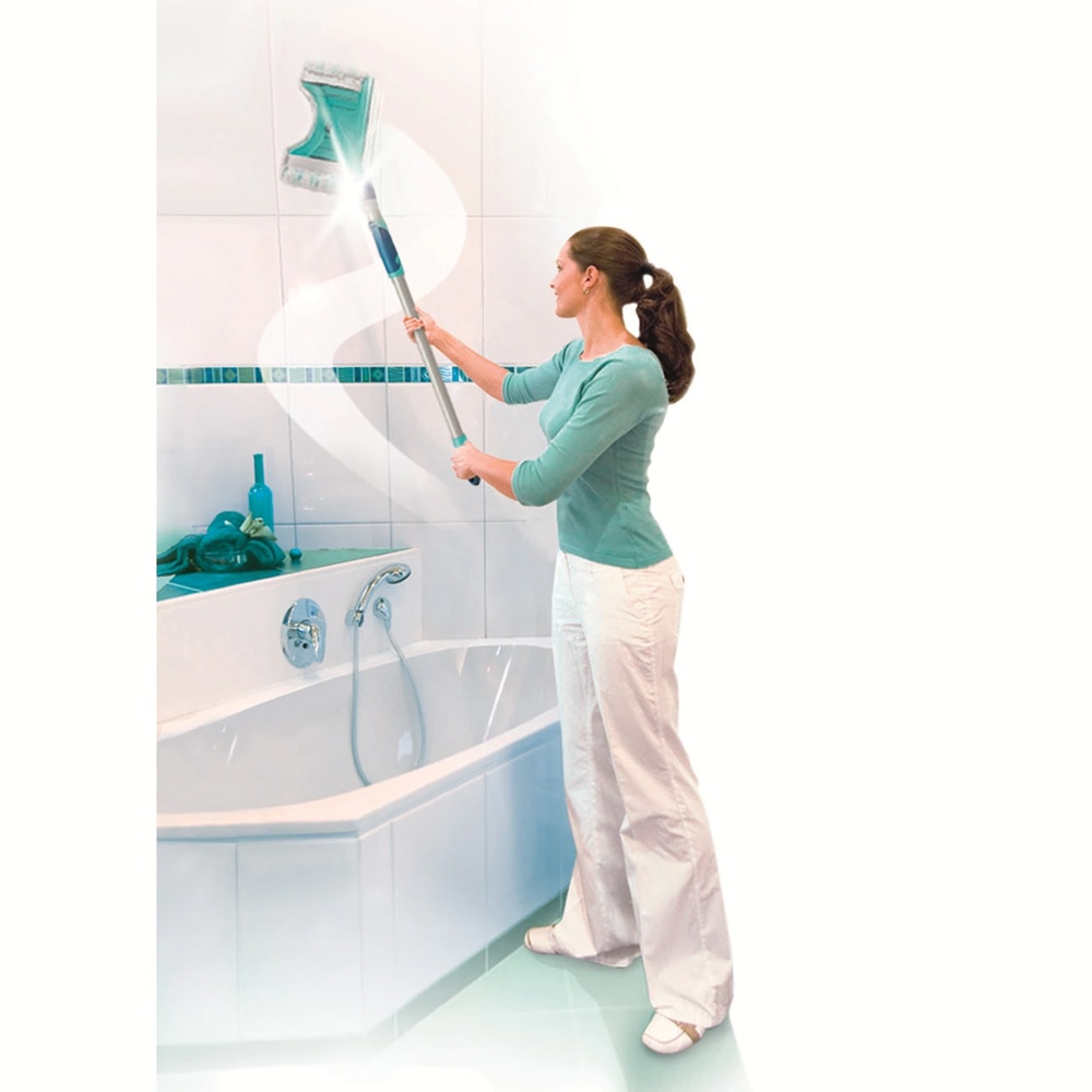 Spalator baie cu maner telescopic LEIFHEIT FlexiPad, turcoaz