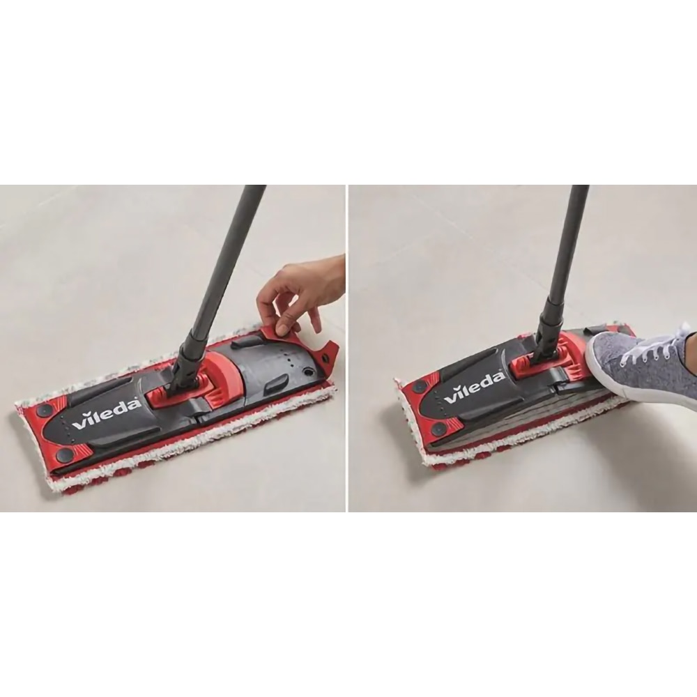 Mop plat VILEDA Ultramax 2in1, maner telescopic, rosu