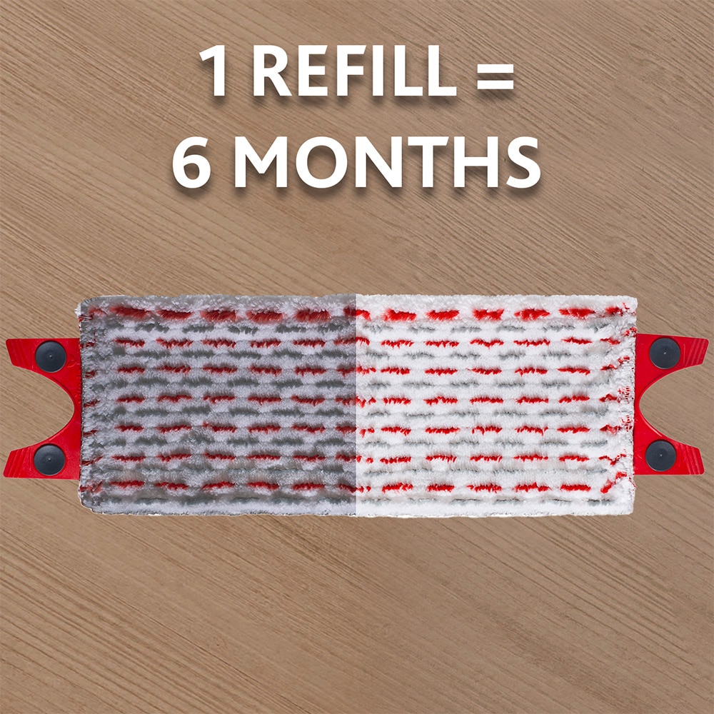 Rezerva mop plat VILEDA Ultramax 2in1, microfibra, alb-rosu