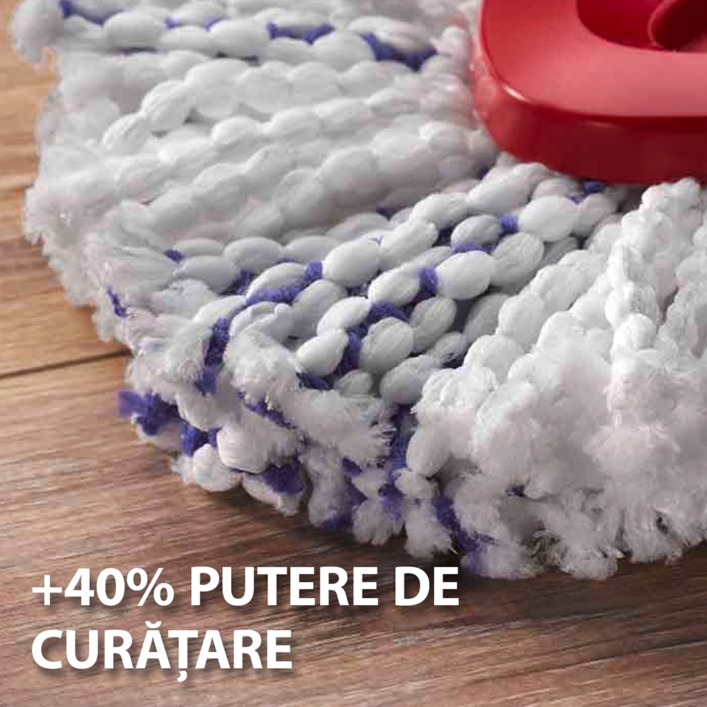 Set galeata cu storcator + mop + maner VILEDA Turbo 3in1, rosu-negru