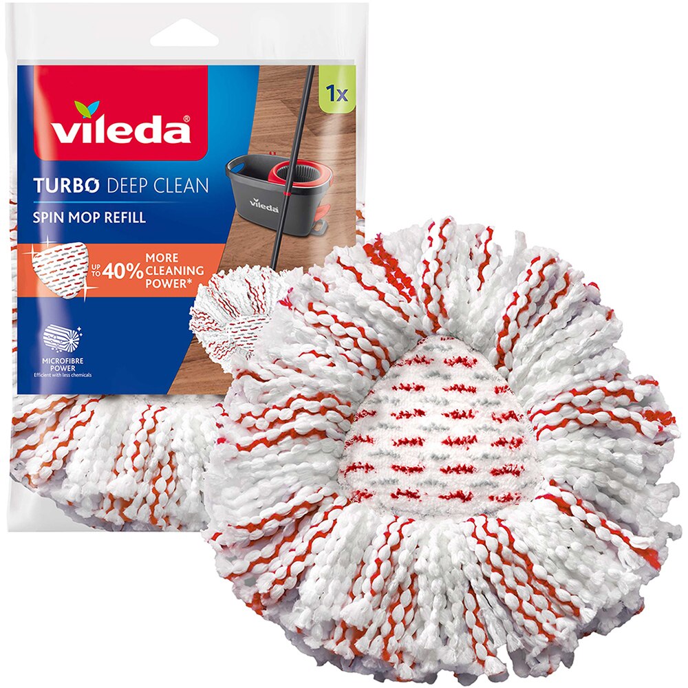 Rezerva mop VILEDA Turbo Deep Clean, microfibra, alb