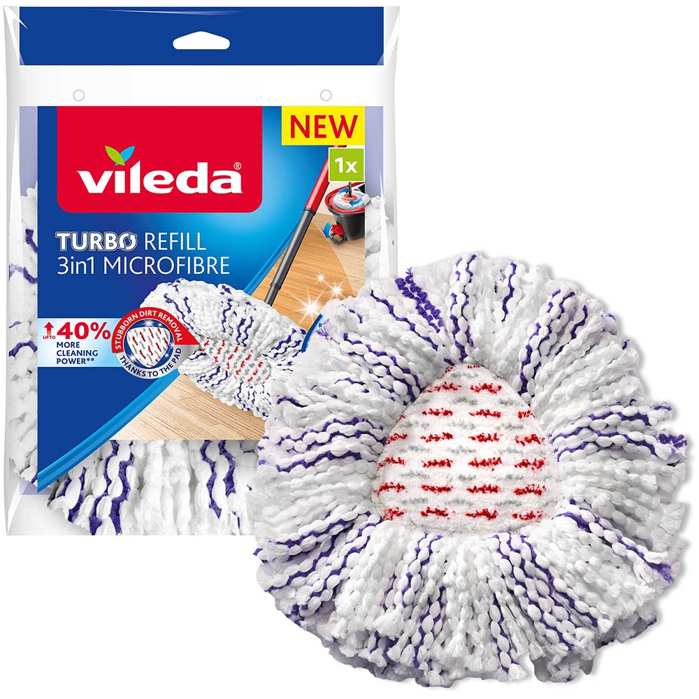 Rezerva mop VILEDA Turbo 3 in 1, microfibra, alb